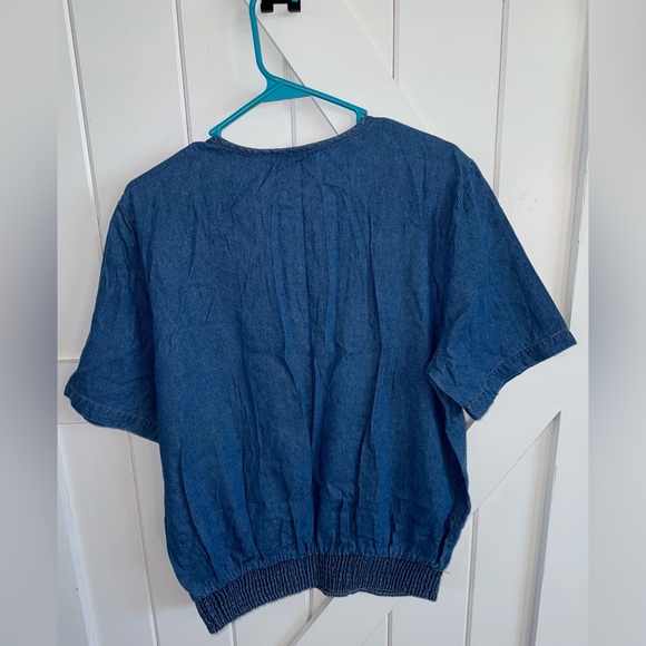 Vintage Susan Christopher California Blouse Geometric 80's 90s 1/4 Button Size L - Picture 2 of 5